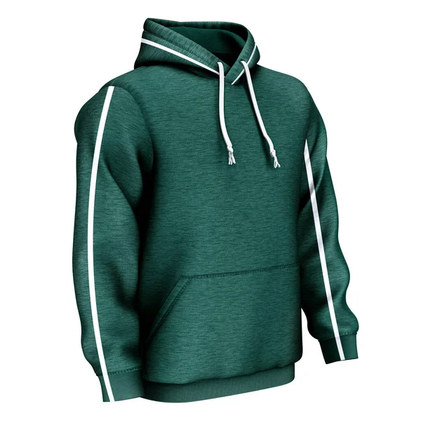 Используя Боковой Вид Creative Sport Hoodie Mockup Fenine Green Color — стоковое фото