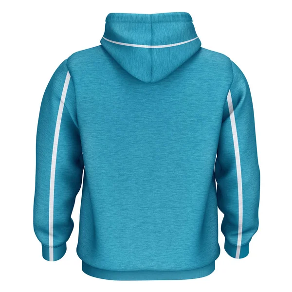 Een Lege Back View Creative Sport Hoodie Mockup Blue Atoll — Stockfoto