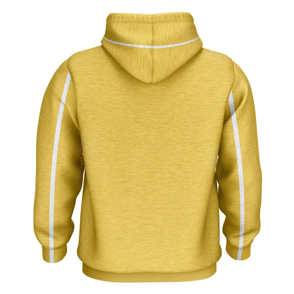 Empty Back View Creative Sport Hoodie Mockup Lemon Zest Color — Stock Photo, Image