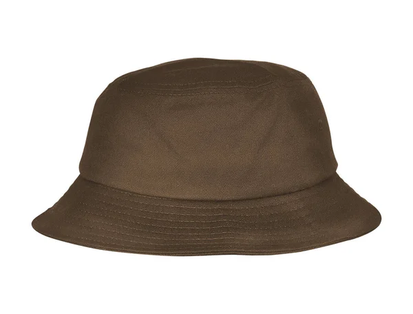 Use Este Luxuoso Chapéu Balde Mockup Sepia Brown Color Para — Fotografia de Stock