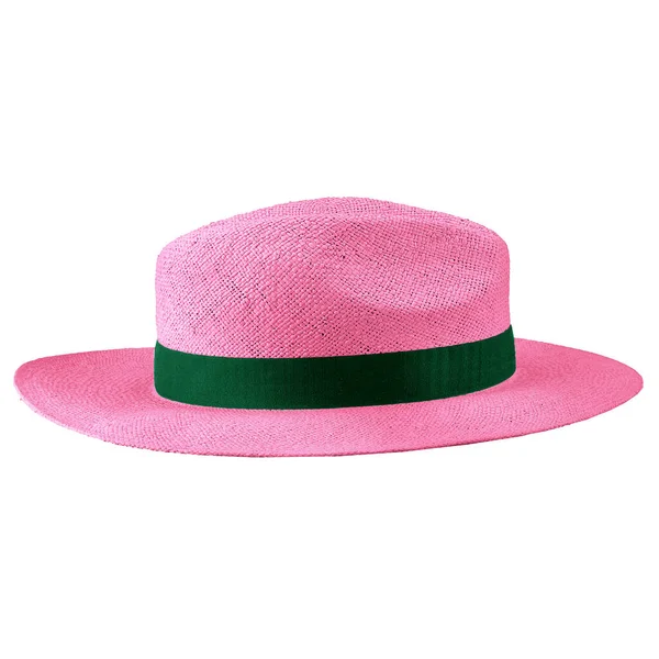 Fantastisk Panama Hatt Mockup Rosa Cosmos Färg För Att Hjälpa — Stockfoto