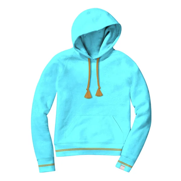 Ten Beauty Girl Hoodie Mockup Tanager Turquoise Color Jest Najlepszym — Zdjęcie stockowe