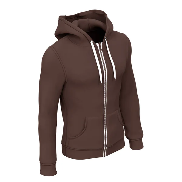 Con Questa Vista Laterale Zip Hoodie Mockup Amazing Men Tiramisu — Foto Stock