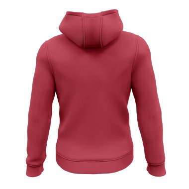 Back View Amazing Men 's Fermuar Up Mockup in Savvy Red Color logonuzu özelleştirmenize ya da bir profesyonel gibi tasarlamanıza yardımcı olacak