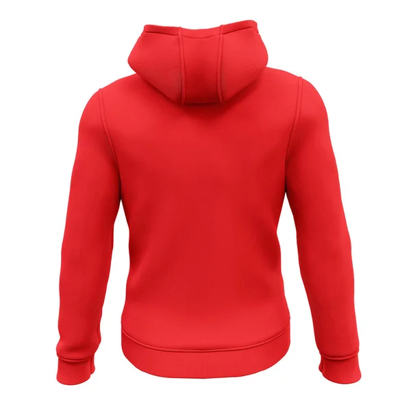 Voltar Ver Amazing Men Zip Hoodie Mockup Racing Red Color — Fotografia de Stock