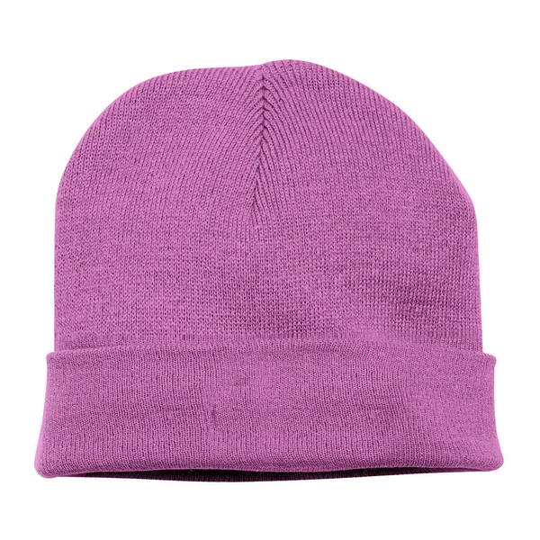 Klistra Din Design Denna Vackra Beanie Mockup Strålande Orkidé Färg — Stockfoto