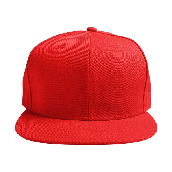 Front View Luxurious Cap Mockup Fiery Red Color Make Your — Stock Photo, Image