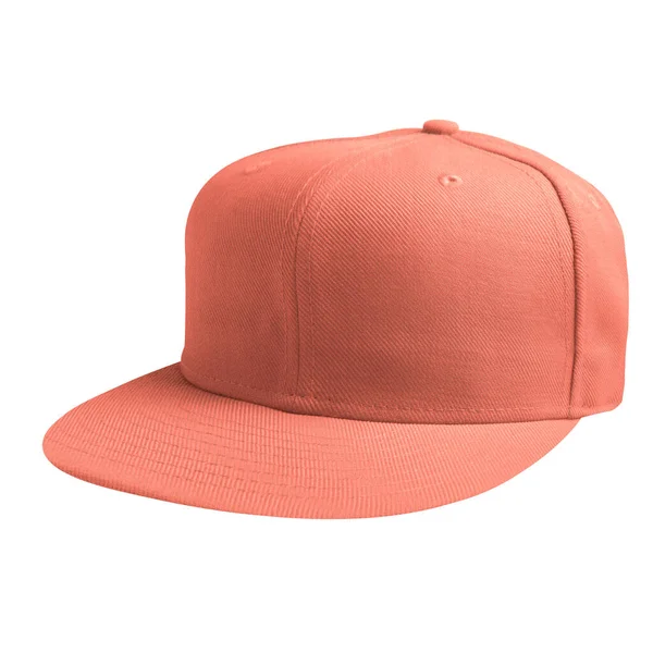 Half Side View Luxurious Cap Mockup Camellia Orange Color Made — Stock Photo, Image