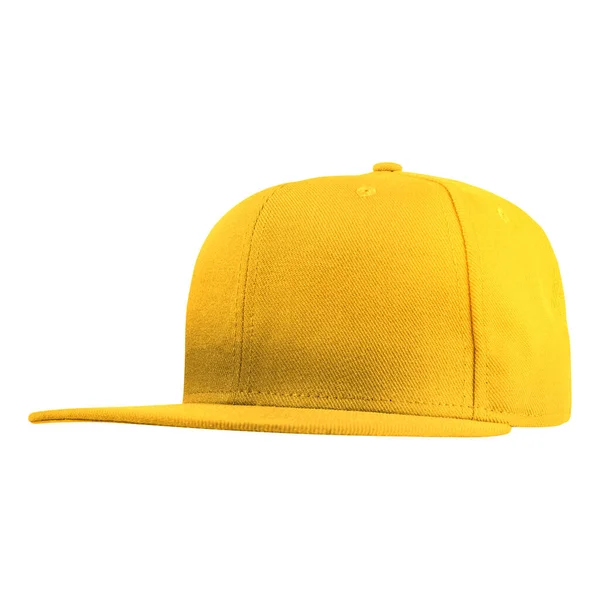 Deze Side Perspective View Luxueuze Cap Mockup Lemon Zest Color — Stockfoto