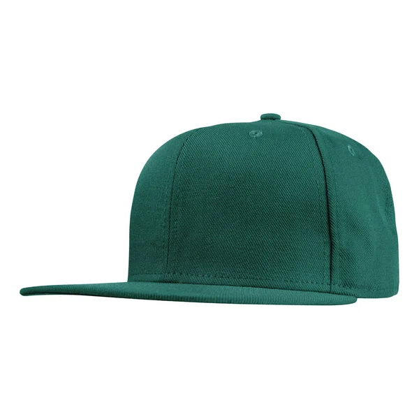 Side Perspective View Luxurious Cap Mockup Alpine Green Color Easy — Stock fotografie