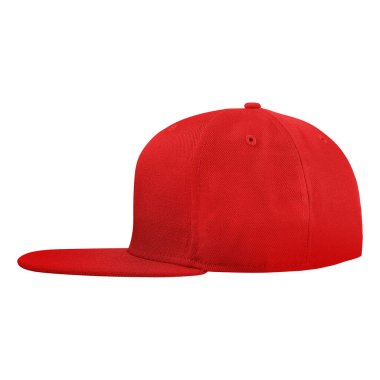 Tüm Tasarımlarınız İçin Özelleştirilebilir Kırmızı Renkli Bu Yan Görünüm Şatafatlı Şapka Modeli, Bu güzel makete istediğiniz kadar grafik ekleyin,