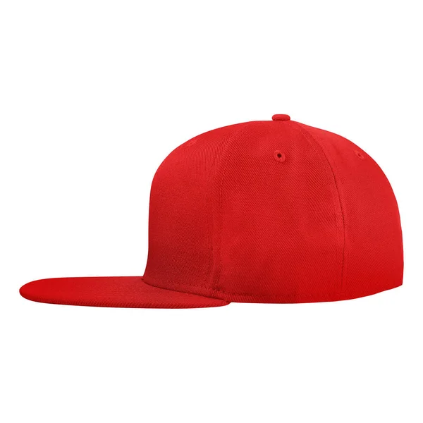 Cette Vue Côté Luxueuse Maquette Casquette Couleur Rouge Feu Personnalisable — Photo