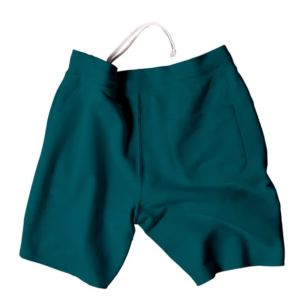 Questa Vista Panoramica Posteriore Incredibili Pantaloncini Mockup Nel Colore Verde — Foto Stock