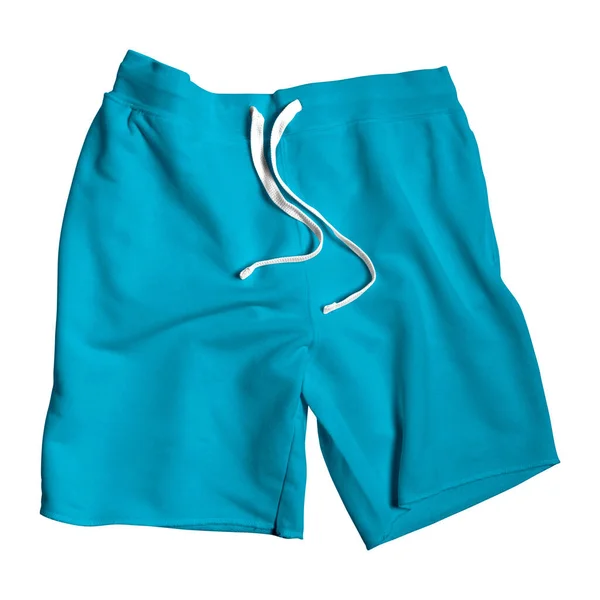 Tej Perspektywy Przodu Amazing Shorts Mockup Scuba Blue Color Twój — Zdjęcie stockowe