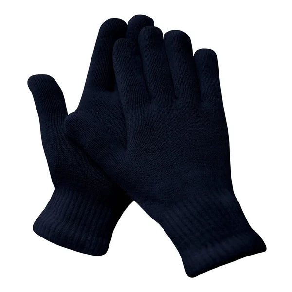 Este Impresionante Invierno Guantes Burla Color Zafiro Oscuro Hará Que — Foto de Stock