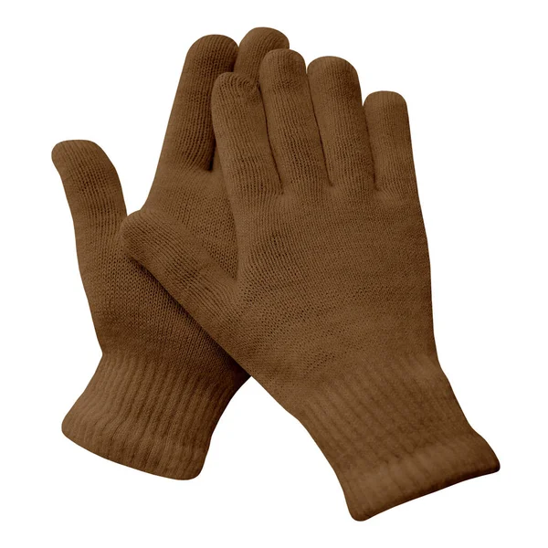 Este Impresionante Guantes Invierno Mockup Sepia Brown Color Hará Que — Foto de Stock