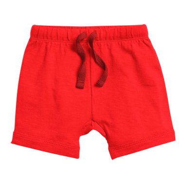Ürünlerinizi grafik tasarım uzmanı gibi sergileyin, bu Klasik Bebek Şortu Mockup 'ı Poppy Red Color ile.
