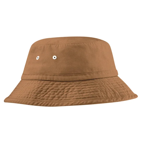 Deze Hoge Resolutie Side View Fantasticbucket Hat Mockup Brown Sugar — Stockfoto