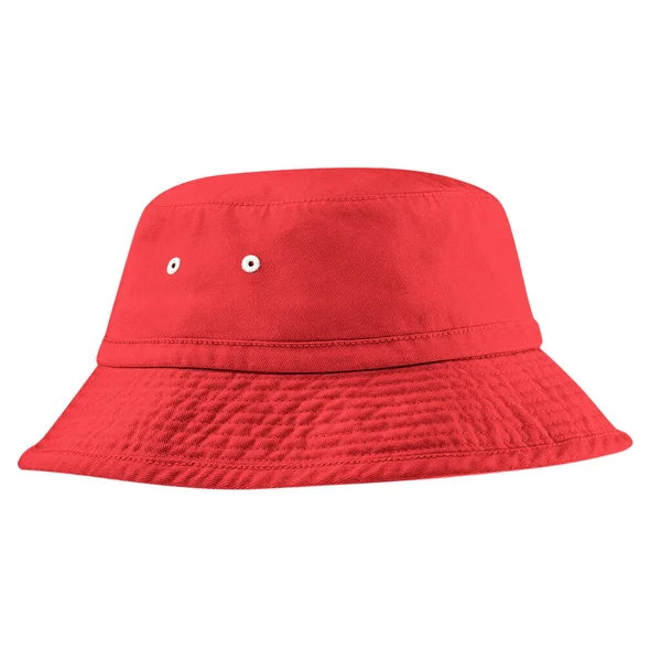 Esta Alta Resolución Vista Lateral Fantasticbucket Sombrero Burla Color Rojo — Foto de Stock