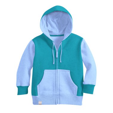 Muhteşem tasarımını ya da logonuzu, bu Önden Bakış Stili Çocuklar Fermuarlı Kapüşonlu Moda Mavi Curacao Rengi ile daha sanatsal yapın.