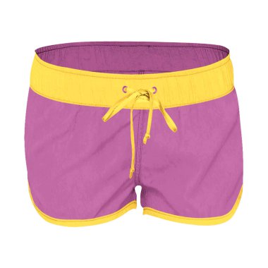 Bu Ön Görünüm Çekici Kadın Şortu Kraliyet Leylak Rengi olarak basit ve modern boş bir şablon ve kullanıma hazır.