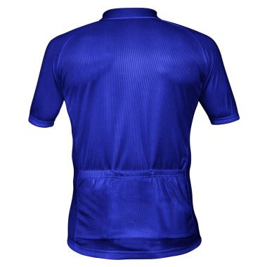 Tasarımlarınızı en iyi şekilde sergileyebilirsiniz, bu arka görünüm ile motorcu Jersey Mockup 'ı mavi granit renginde görebilirsiniz..