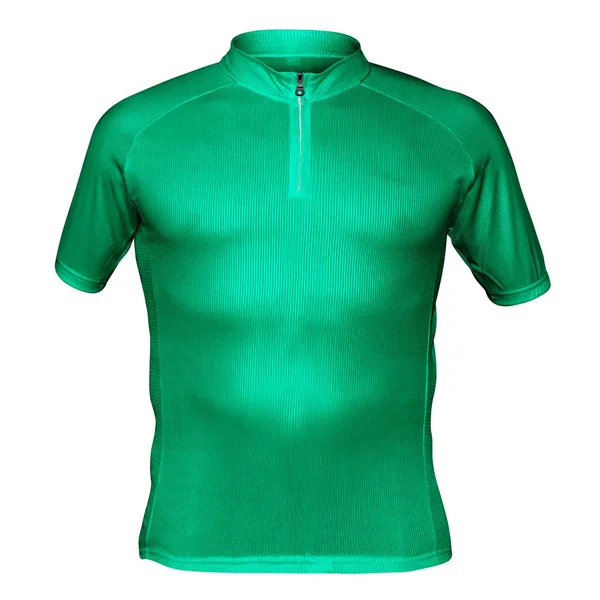 Bu Ön Görünüm Bisikletçi Jersey 'i Zümrüt yeşili rengiyle süslemek tasarımlarınızı fotorealistik bir bakış açısıyla göstermek için yaratıldı..