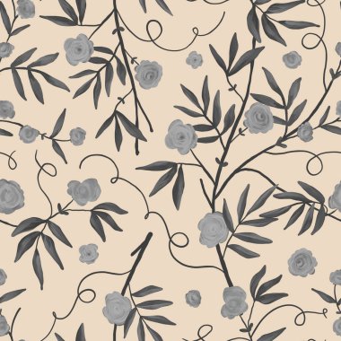 Çiçeksiz desen. Yağlı boya bitkileri