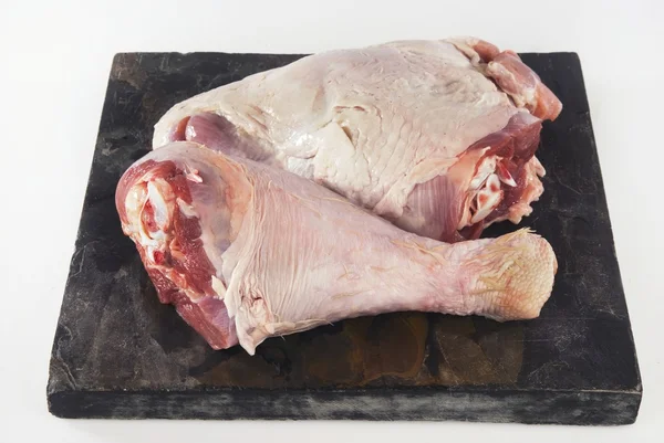 Turkey leg and breast against grey — Stock Photo, Image
