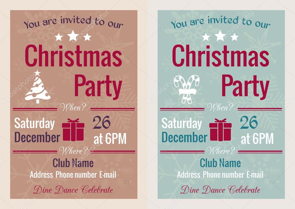 Vintage Christmas party invitation