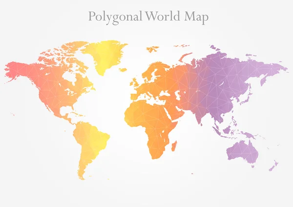 Mapa del mundo poligonal — Vector de stock