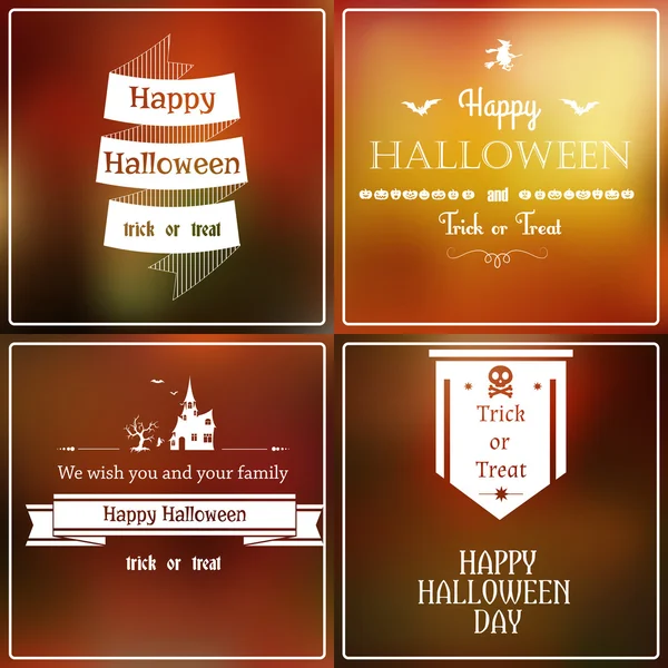 Halloween set sfocato — Vettoriale Stock