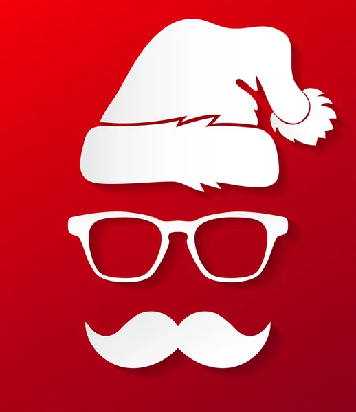 Hipster Santa Claus silueta — Vector de stock