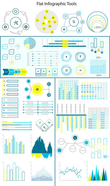 Инфографика плоских линий
