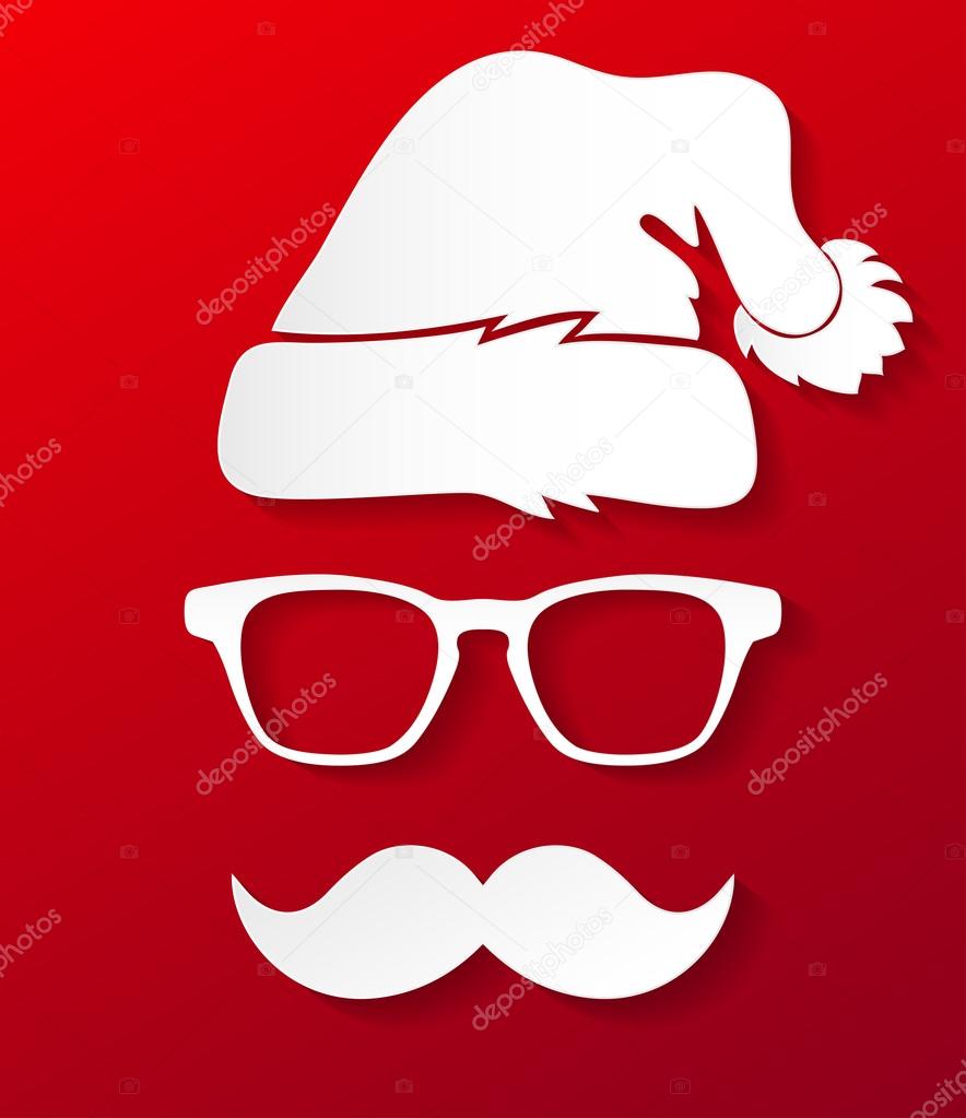 Hipster Santa Claus silhouette