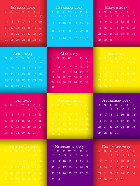Heller Kalender 2015 — Stockvektor