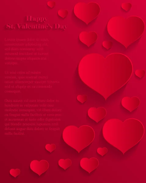 Papier-Valentinstag-Karte — Stockvektor