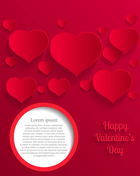 Paper Valentines Day card — Stock Vector