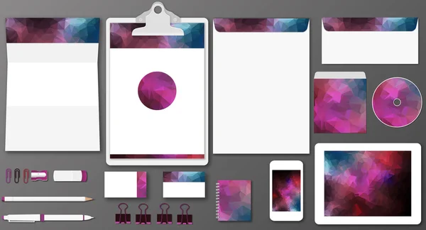 Полигональный брендинг макет — стоковый вектор