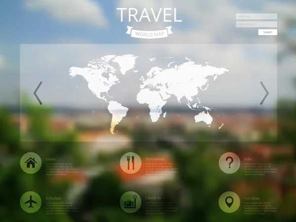 ぼやけた街ウェブサイトのデザイン — ストックベクタ