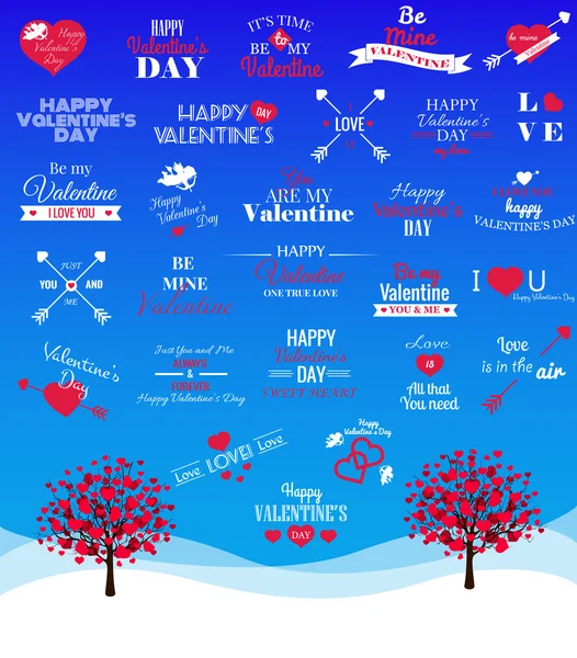Emblemas Dia dos Namorados conjunto — Vetor de Stock