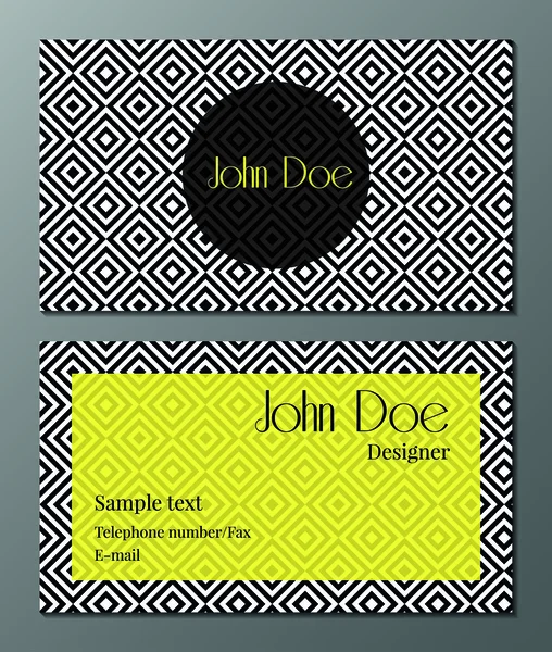 Art deco siyah beyaz businness kartı ile seamless modeli