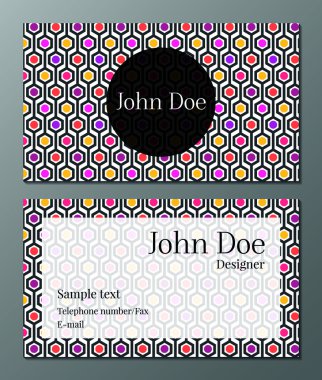 Kesintisiz geometrik desenli businness kartı