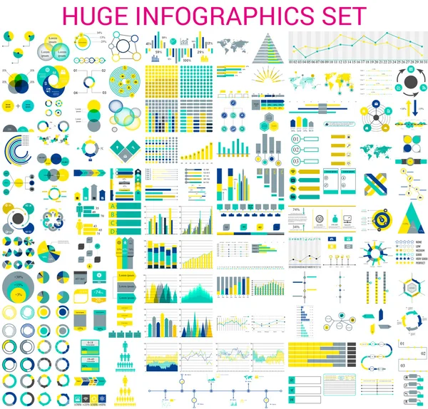 Conjunto enorme de infográficos —  Vetores de Stock