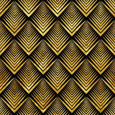 Art deco golden sealless pattern
