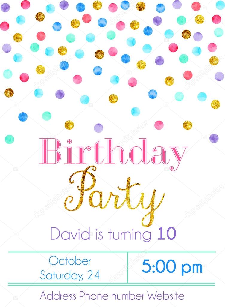 Confetti party invitation card Stock Vector Image by ©Mariam2707 73629973