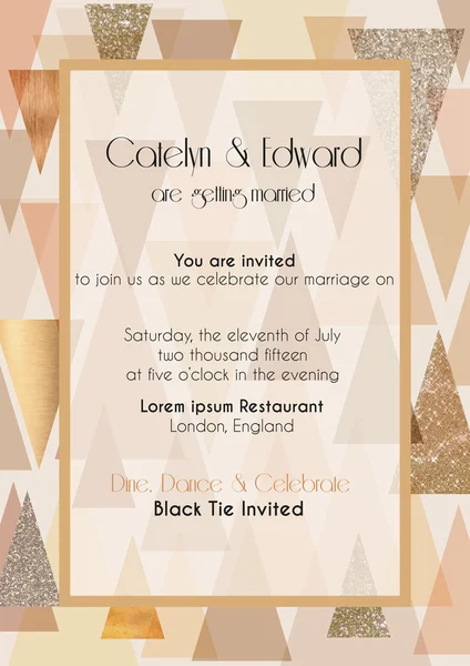 Art deco vektör davetiye