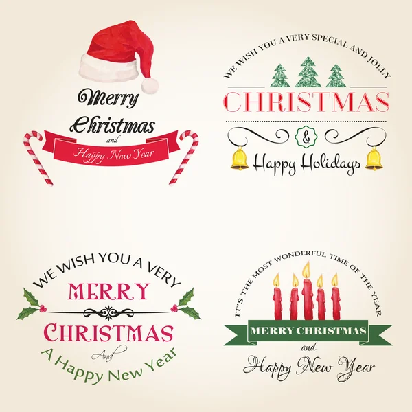 Noel modern logolar ayarla Telifsiz Stok Illüstrasyonlar