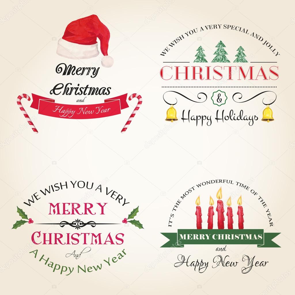 Christmas modern logos set