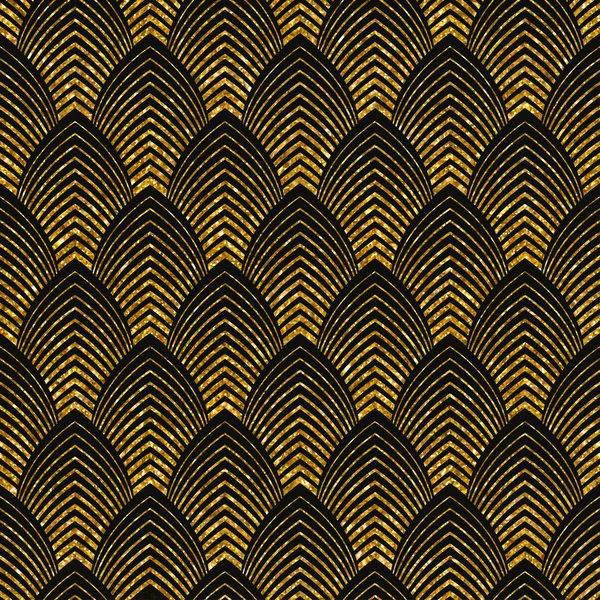 アールデコの黄金のシームレスなパターン — ストックベクタ